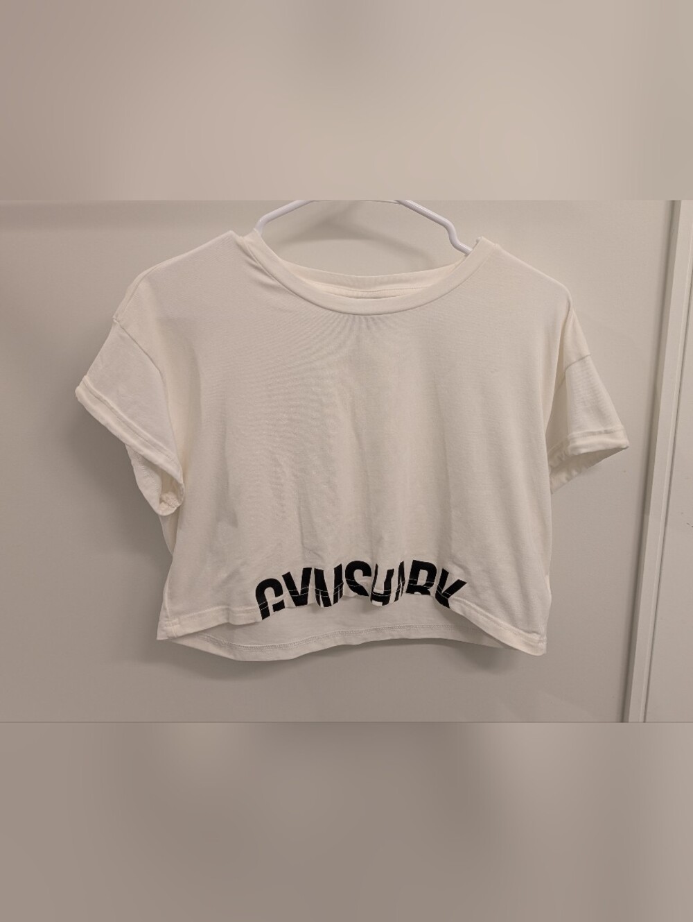 Gymshark White Fraction Crop Top, Large